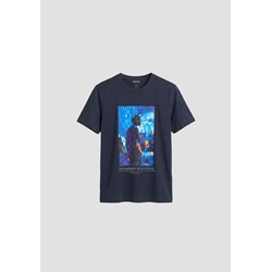 Camiseta Antony Morato Regular Fit Azul Marina MMKS02711 FA100240 7139 - Imagen 1