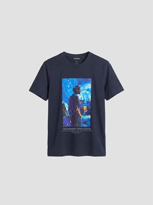 Camiseta Antony Morato Regular Fit Azul Marina MMKS02711 FA100240 7139 - Imagen 1