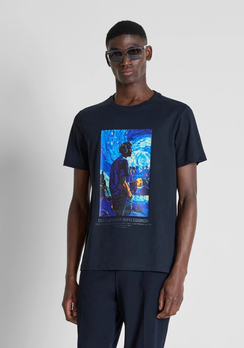 Camiseta Antony Morato Regular Fit Azul Marina MMKS02711 FA100240 7139 - Imagen 2