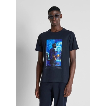 Camiseta Antony Morato Regular Fit Azul Marina MMKS02711 FA100240 7139 - Imagen 2