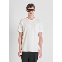 Camiseta Antony Morato Regular Fit Crema MMKS02557 FA100240 1011 - Imagen 1