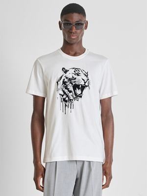 Camiseta Antony Morato Regular Fit Crema MMKS02619 FA100144 1011 - Imagen 1