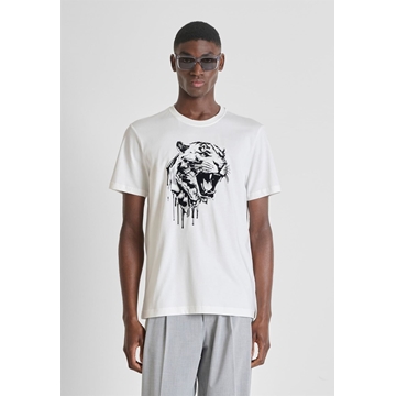 Camiseta Antony Morato Regular Fit Crema MMKS02619 FA100144 1011 - Imagen 1