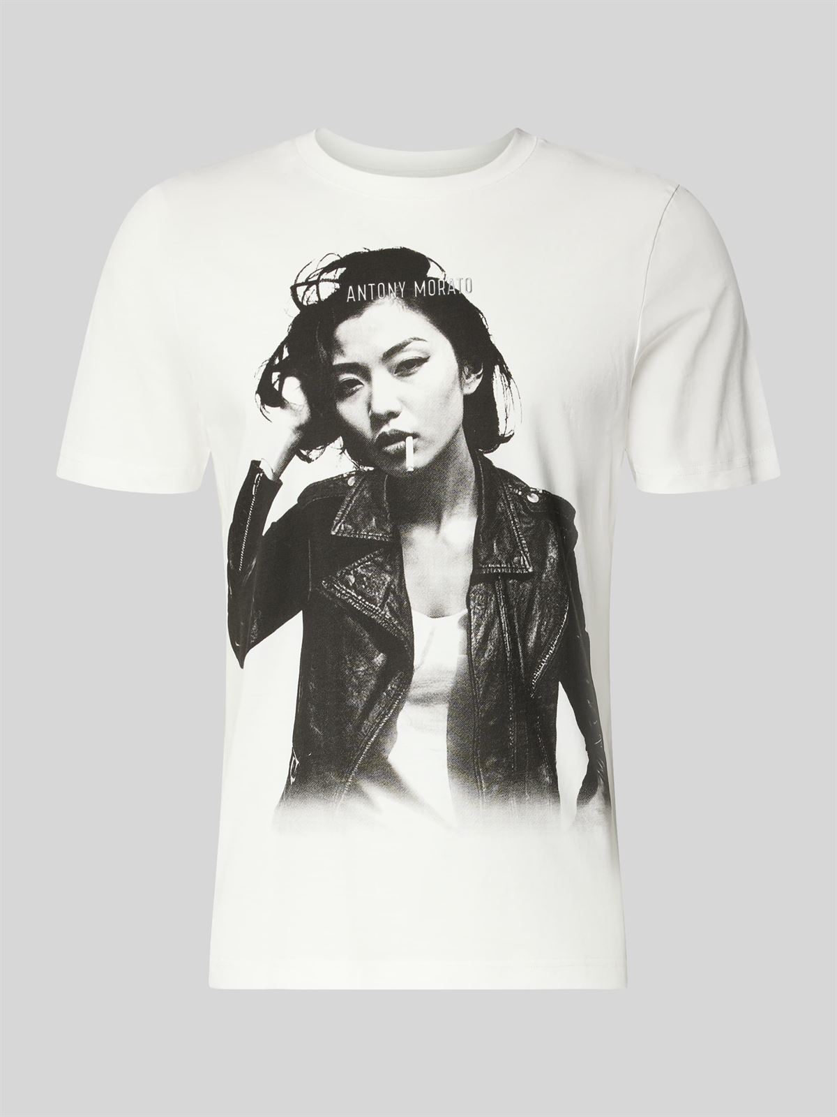 Camiseta Antony Morato Regular Fit Crema MMKS02698 FA100240 1011 - Imagen 1