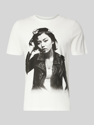 Camiseta Antony Morato Regular Fit Crema MMKS02698 FA100240 1011 - Imagen 1