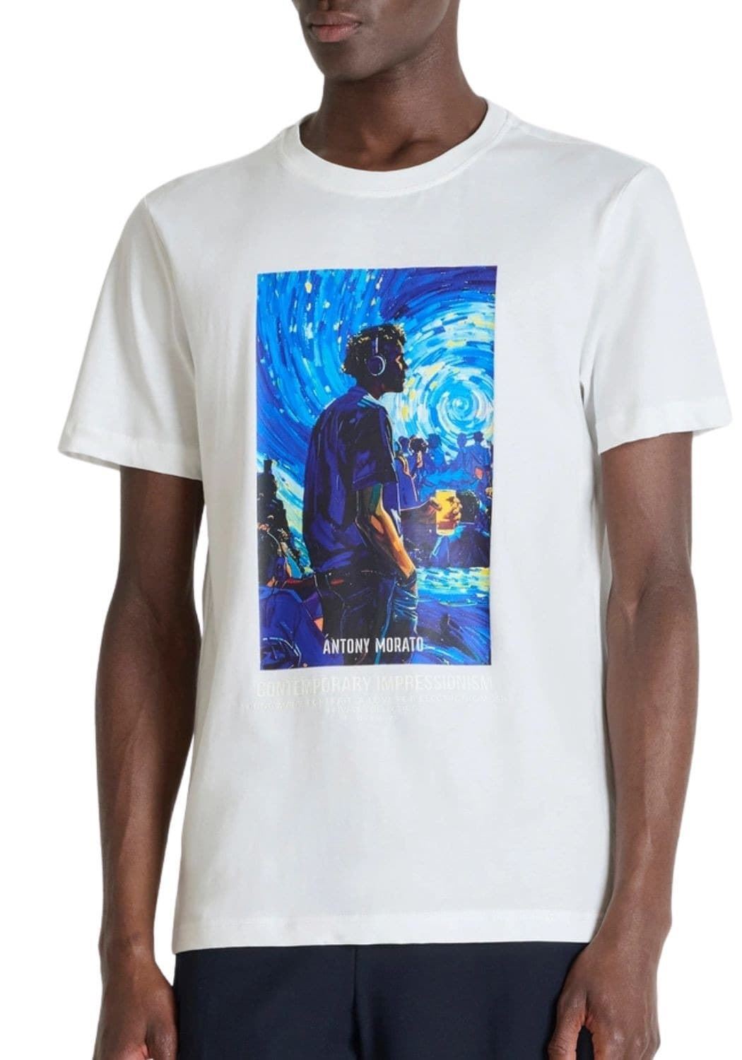 Camiseta Antony Morato Regular Fit Crema MMKS02711 FA100240 1011 - Imagen 1