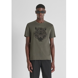 Camiseta Antony Morato Regular fit Dark Army MMKS02561 FA100240 4089 - Imagen 1