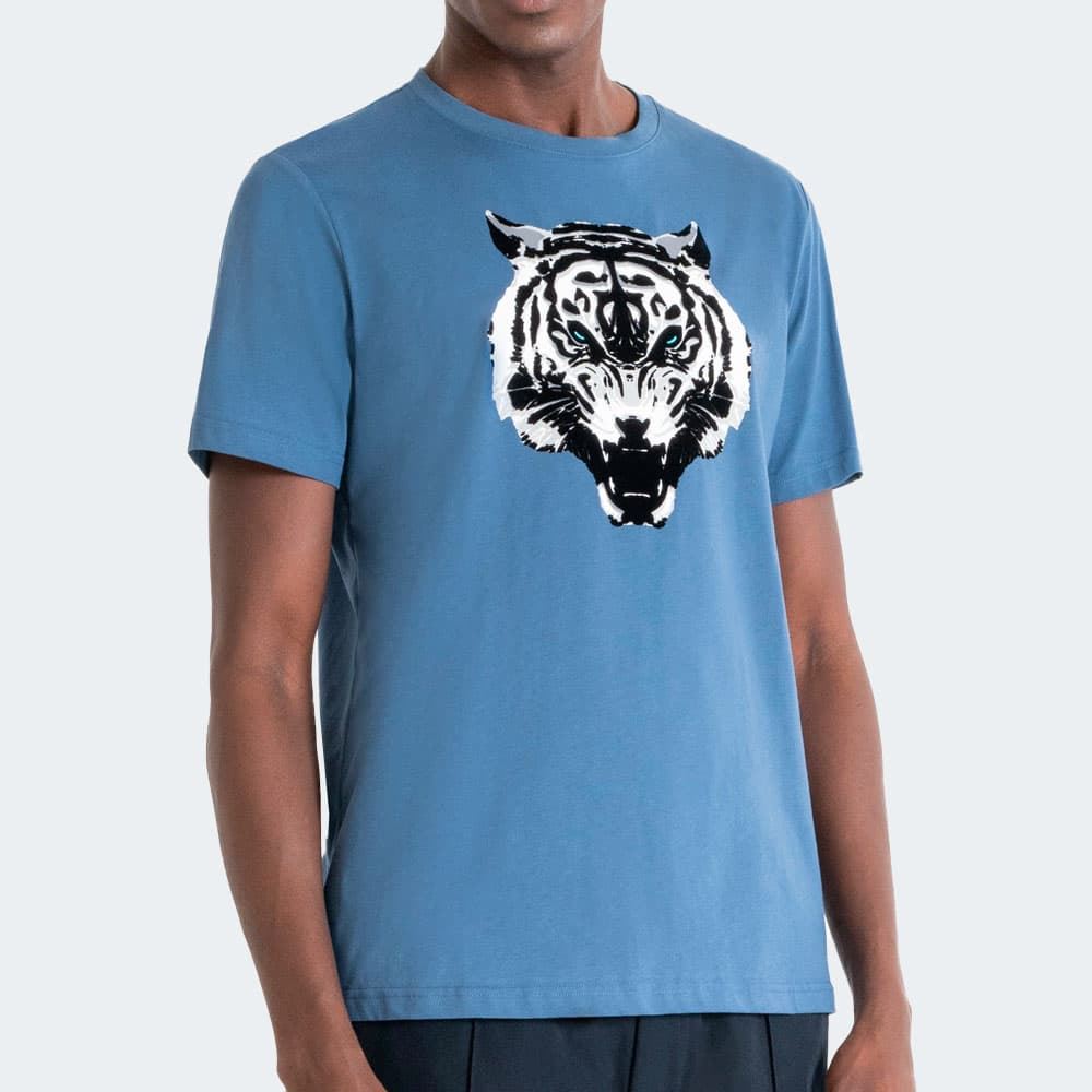 Camiseta Antony Morato Regular Fit MMKS02442 FA100240 7129 (Color Avio) - Imagen 1