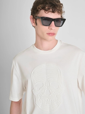 Camiseta Antony Morato Relaxed Fit crema MMKS02544 FA100239 1011 - Imagen 1