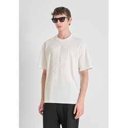 Camiseta Antony Morato Relaxed Fit crema MMKS02544 FA100239 1011 - Imagen 2