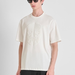 Camiseta Antony Morato Relaxed Fit crema MMKS02544 FA100239 1011 - Imagen 2