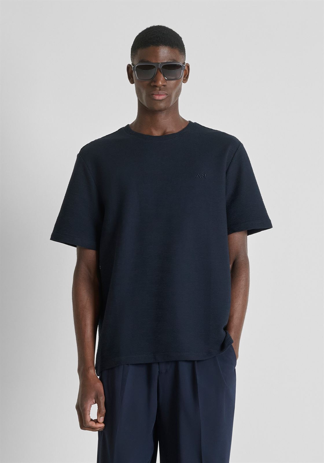 Camiseta Antony Morato Relaxed Fit in Dobby MMKS02627 FA100269 7139 - Imagen 2