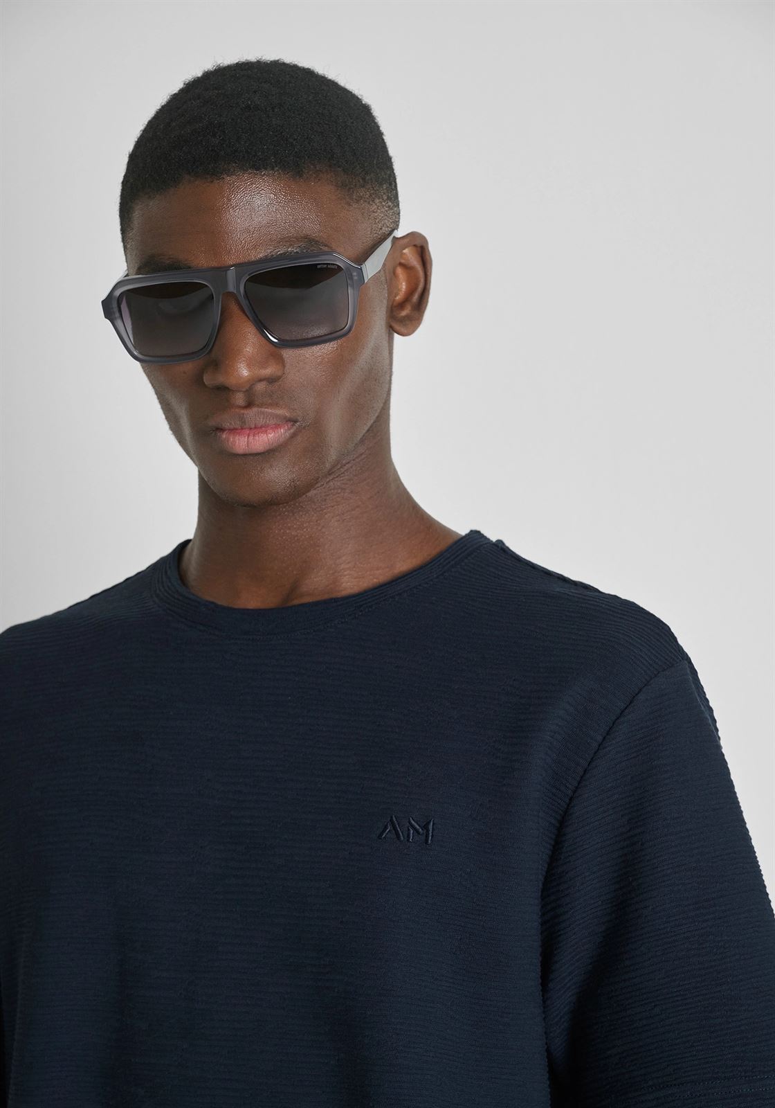 Camiseta Antony Morato Relaxed Fit in Dobby MMKS02627 FA100269 7139 - Imagen 4