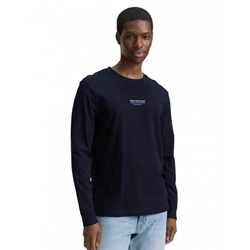 Camiseta Azul Marino Tom Tailor Printed Longsleeve Sky Captain Blue 1047403 10668 - Imagen 2