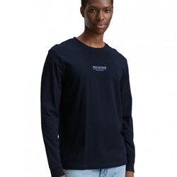 Camiseta Azul Marino Tom Tailor Printed Longsleeve Sky Captain Blue 1047403 10668 - Imagen 2