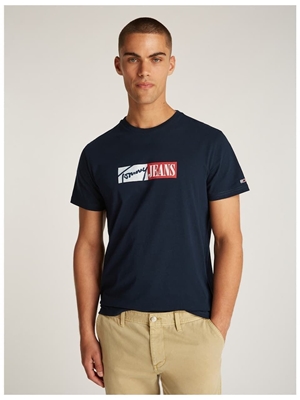 Camiseta Azul Marino Tommy Jeans Slim Entryt Graphic Tee Ext (Dark Navy) - Imagen 1