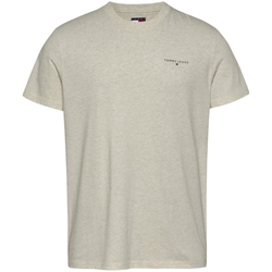 Camiseta Beige Tommy Jeans Beige Oat Marl Htr Slim Linear Chest Tee Ext DM0DM21188AE3 - Imagen 1