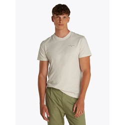 Camiseta Beige Tommy Jeans Beige Oat Marl Htr Slim Linear Chest Tee Ext DM0DM21188AE3 - Imagen 2