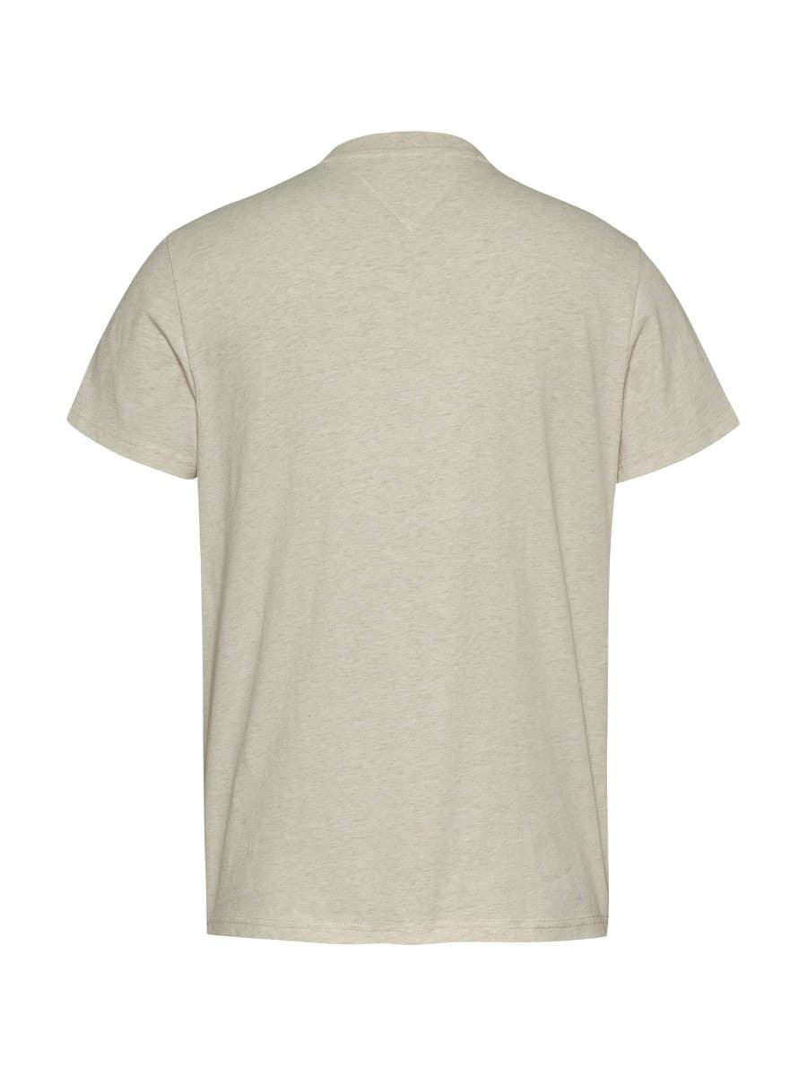 Camiseta Beige Tommy Jeans Beige Oat Marl Htr Slim Linear Chest Tee Ext DM0DM21188AE3 - Imagen 3