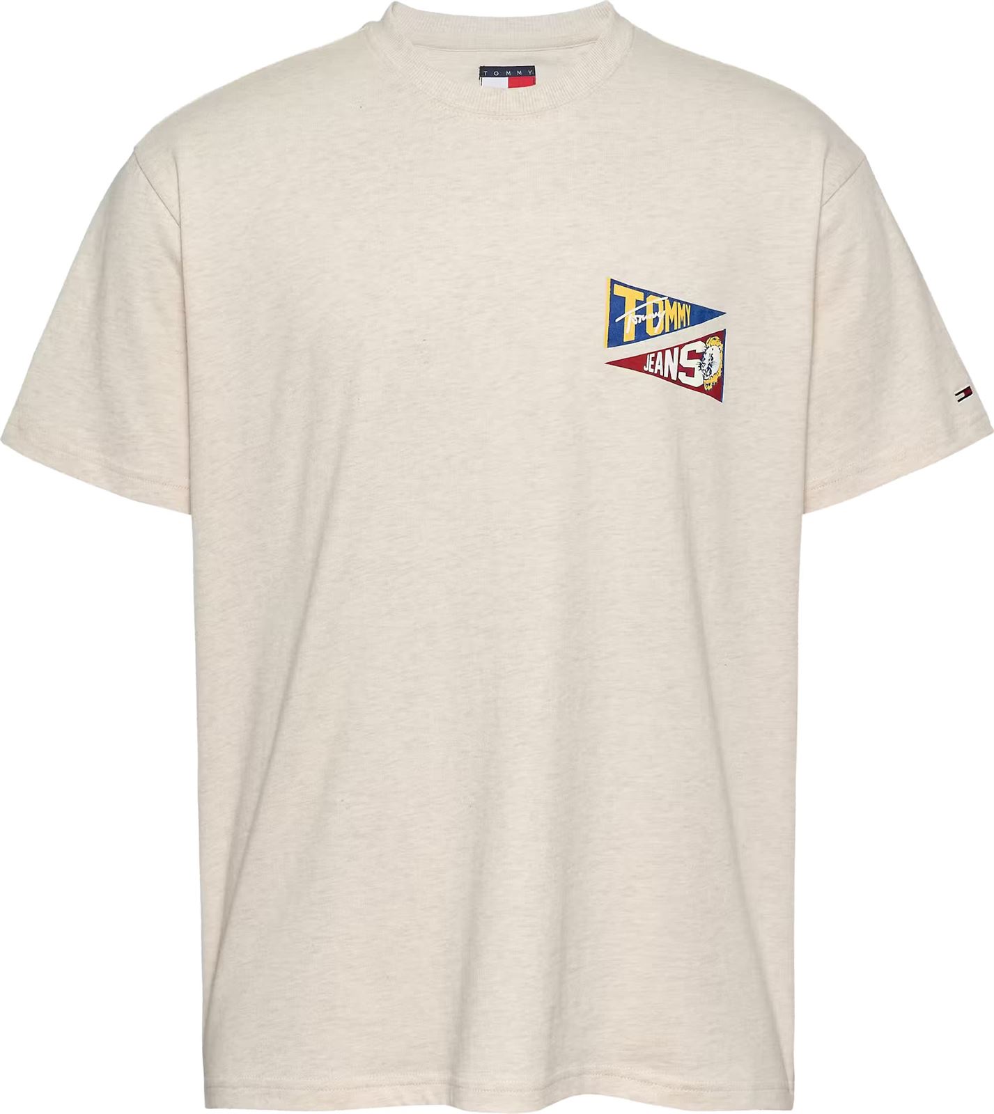 Camiseta Beige Tommy Jeans Rlx Uni Flag Tiger Tee - Imagen 1