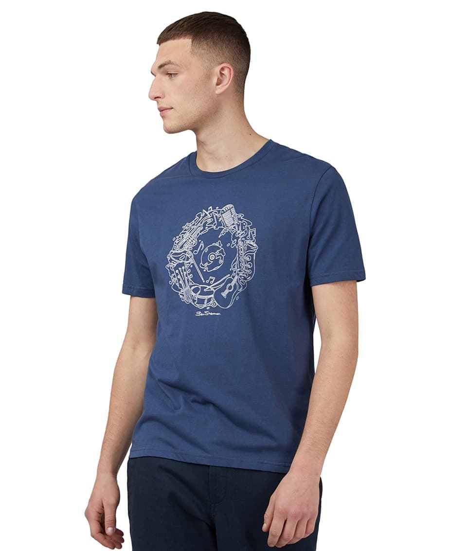 Camiseta Bem Sherman 0071368 850 Music Flow Target Tee blue denim - Imagen 1