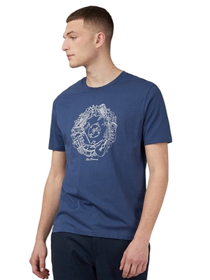 Camiseta Bem Sherman 0071368 850 Music Flow Target Tee blue denim - Imagen 1