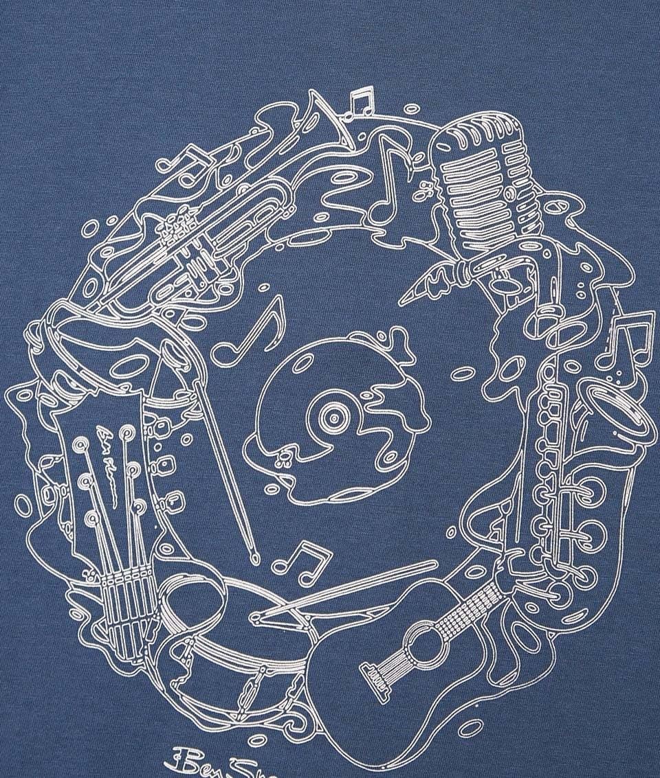 Camiseta Bem Sherman 0071368 850 Music Flow Target Tee blue denim - Imagen 2