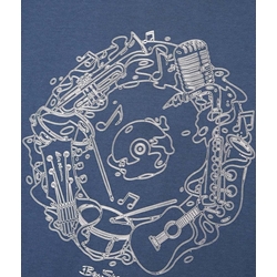Camiseta Bem Sherman 0071368 850 Music Flow Target Tee blue denim - Imagen 2