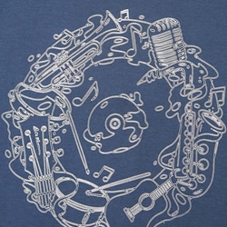 Camiseta Bem Sherman 0071368 850 Music Flow Target Tee blue denim - Imagen 2