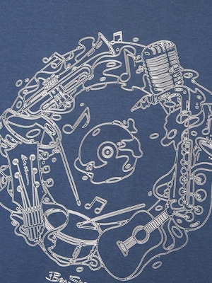 Camiseta Bem Sherman 0071368 850 Music Flow Target Tee blue denim - Imagen 2