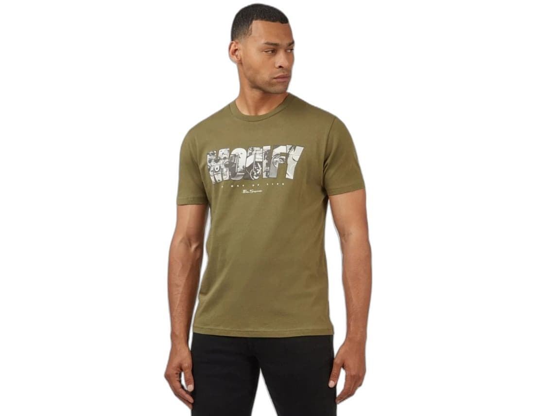 Camiseta Ben Sherman 0067148 072 Culture Graphic Tee verde - Imagen 1