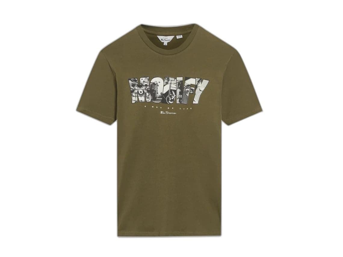 Camiseta Ben Sherman 0067148 072 Culture Graphic Tee verde - Imagen 2