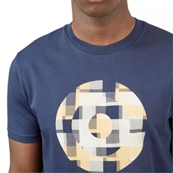 Camiseta Ben Sherman 0068145 035 Fractured Gingham target azul - Imagen 2