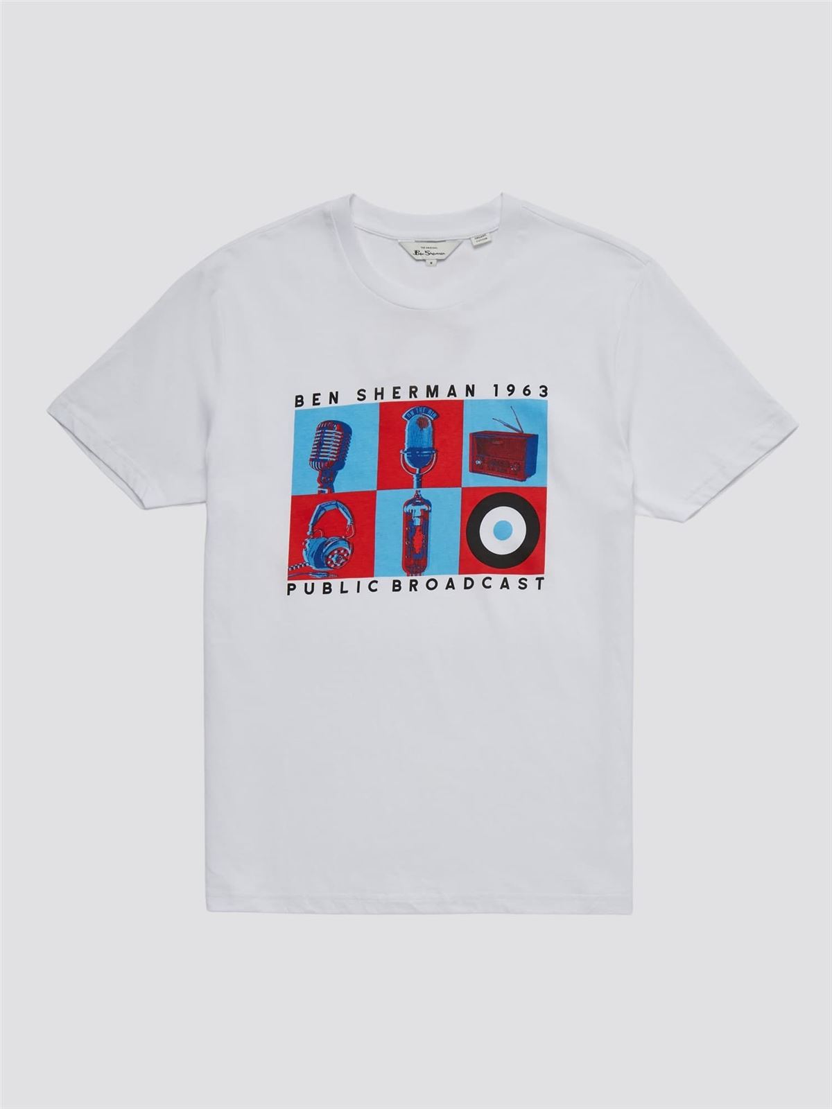 Camiseta Ben Sherman 0068163 010 Broadcast Tee blanco - Imagen 3