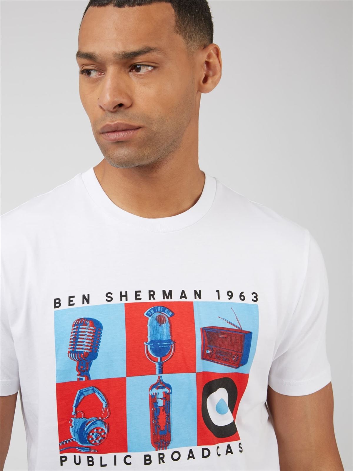 Camiseta Ben Sherman 0068163 010 Broadcast Tee blanco - Imagen 4