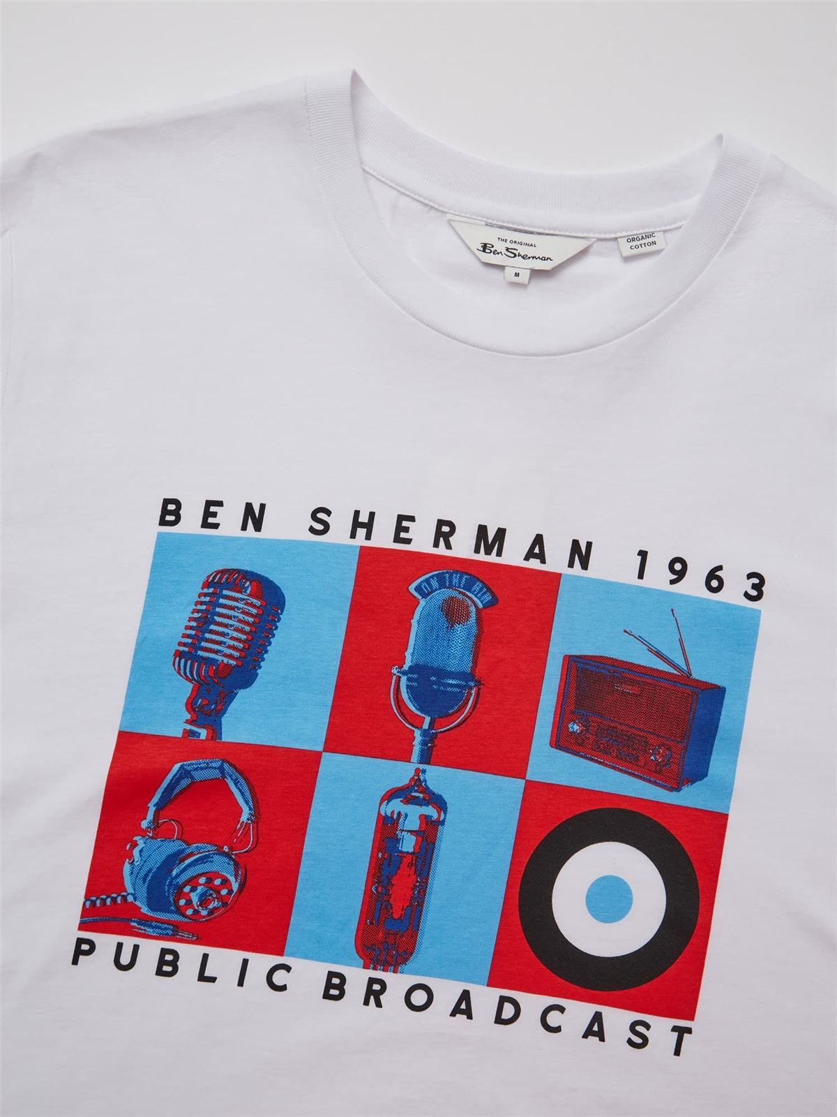 Camiseta Ben Sherman 0068163 010 Broadcast Tee blanco - Imagen 5