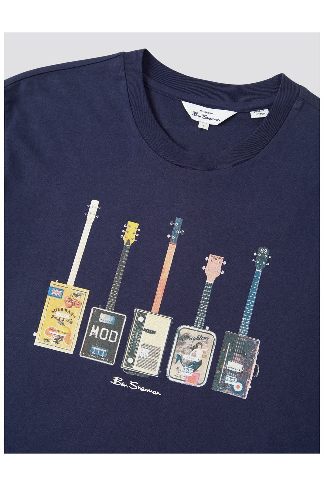 Camiseta Ben Sherman 00713576 035 Misfits guitars marine - Imagen 2