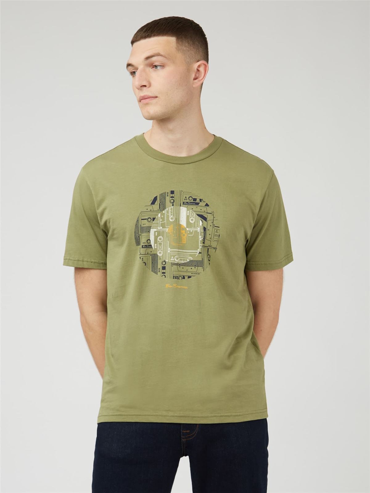 Camiseta Ben Sherman 0071367 064 Retro Tape Target loden - Imagen 1