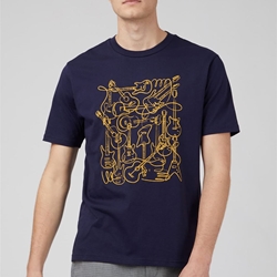Camiseta Ben Sherman 0071378 035 music madness marine - Imagen 1