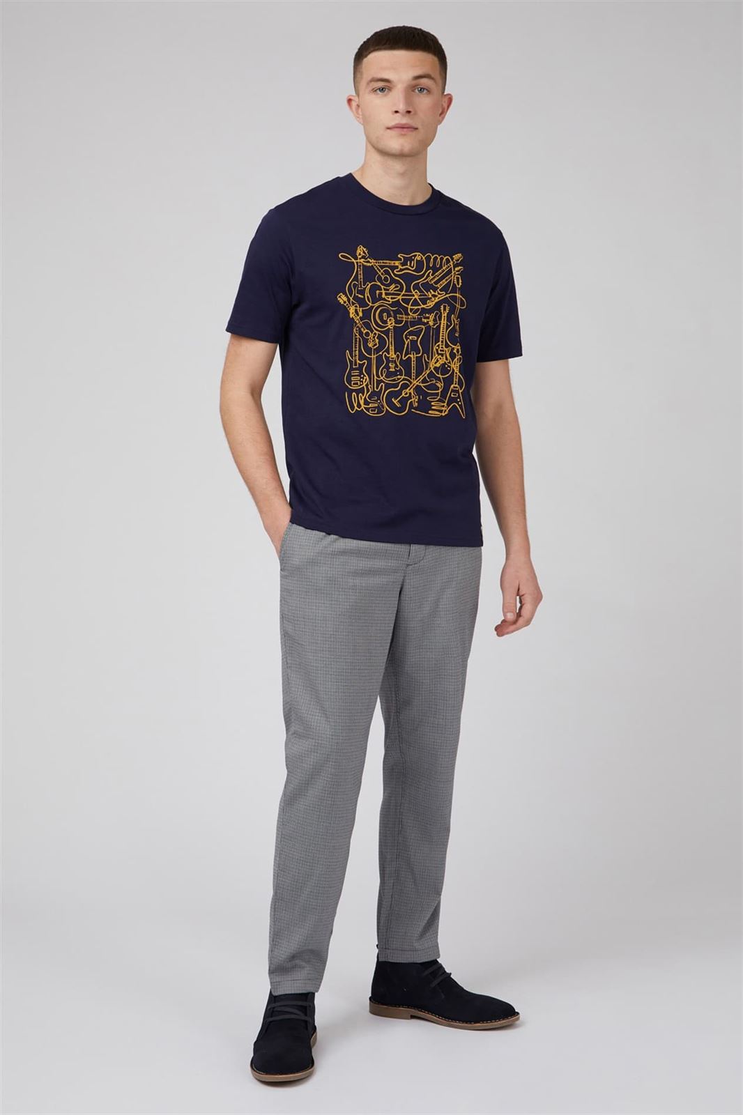 Camiseta Ben Sherman 0071378 035 music madness marine - Imagen 2