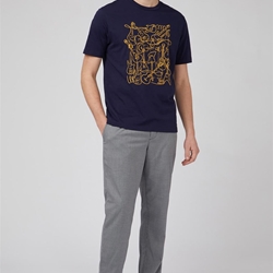 Camiseta Ben Sherman 0071378 035 music madness marine - Imagen 2