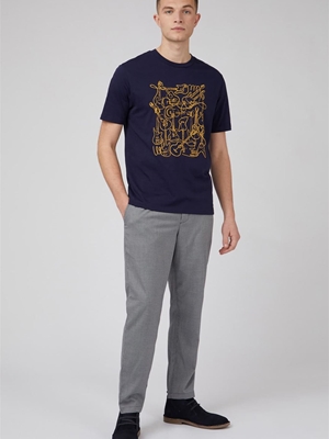 Camiseta Ben Sherman 0071378 035 music madness marine - Imagen 2