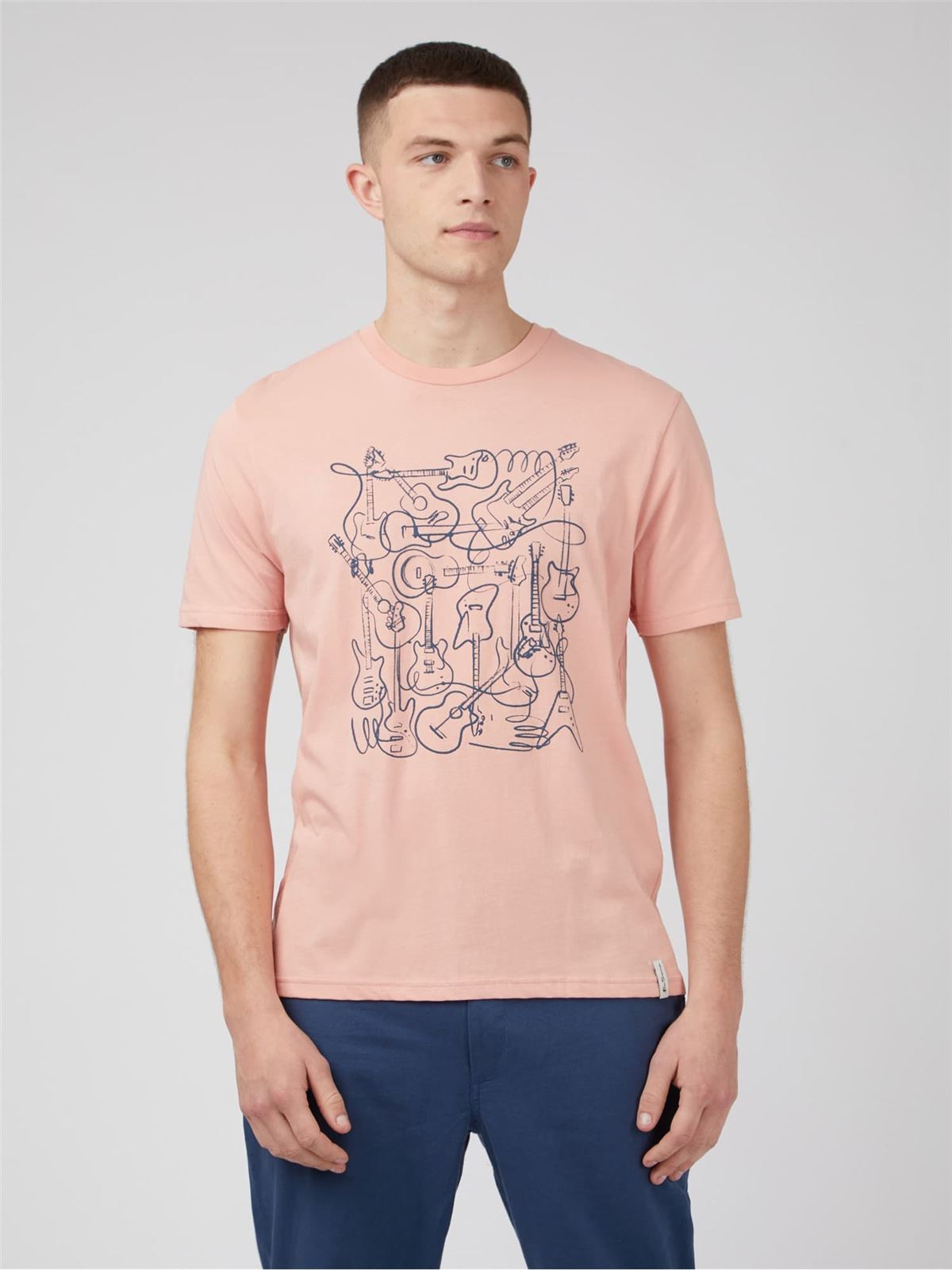Camiseta Ben Sherman 0071378 501 music madness light pink - Imagen 1