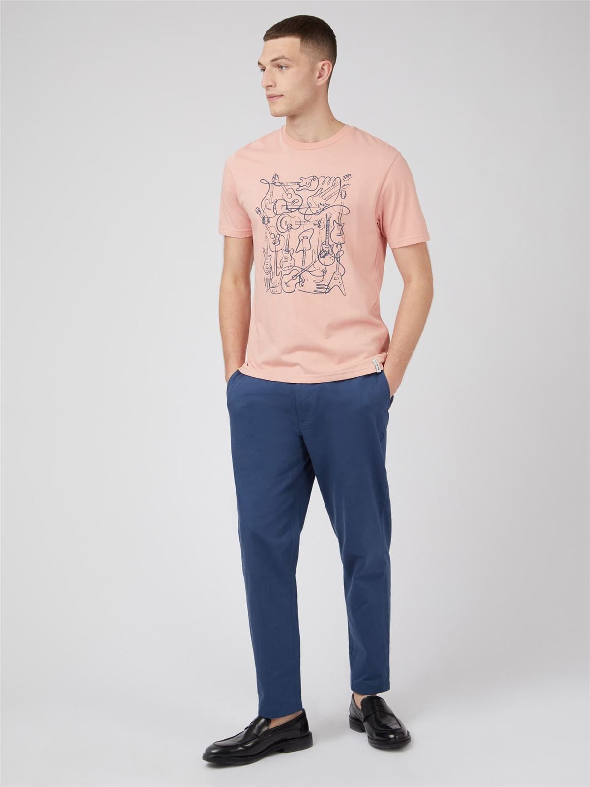 Camiseta Ben Sherman 0071378 501 music madness light pink - Imagen 2