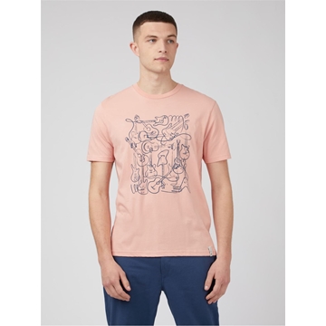 Camiseta Ben Sherman 0071378 501 music madness light pink - Imagen 1