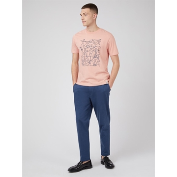 Camiseta Ben Sherman 0071378 501 music madness light pink - Imagen 2