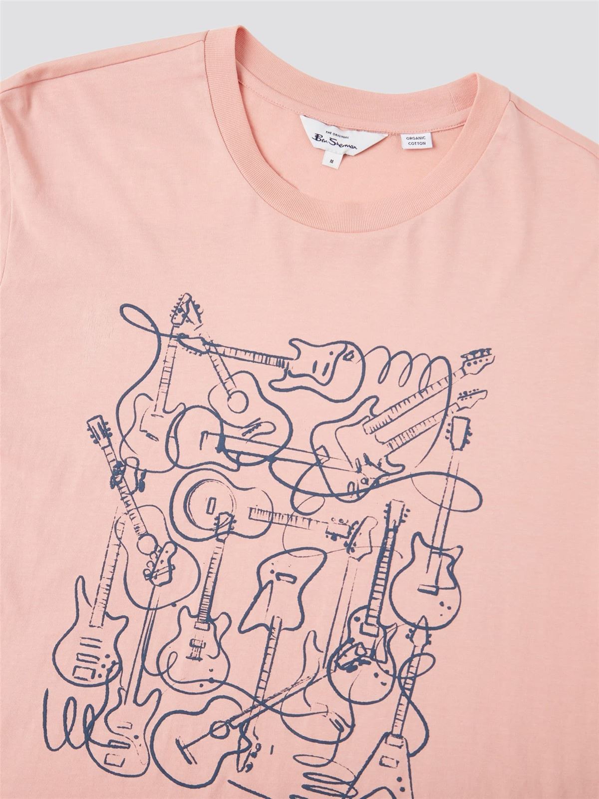 Camiseta Ben Sherman 0071378 501 music madness light pink - Imagen 6