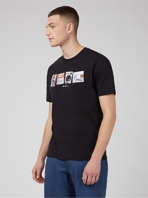 Camiseta Ben Sherman 0071381 290 Retro Item Stack black - Imagen 2