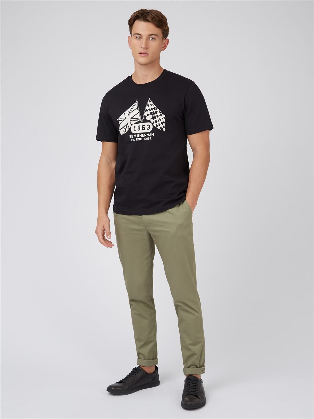 Camiseta Ben Sherman 0071382 290 Heritage Flag black - Imagen 2