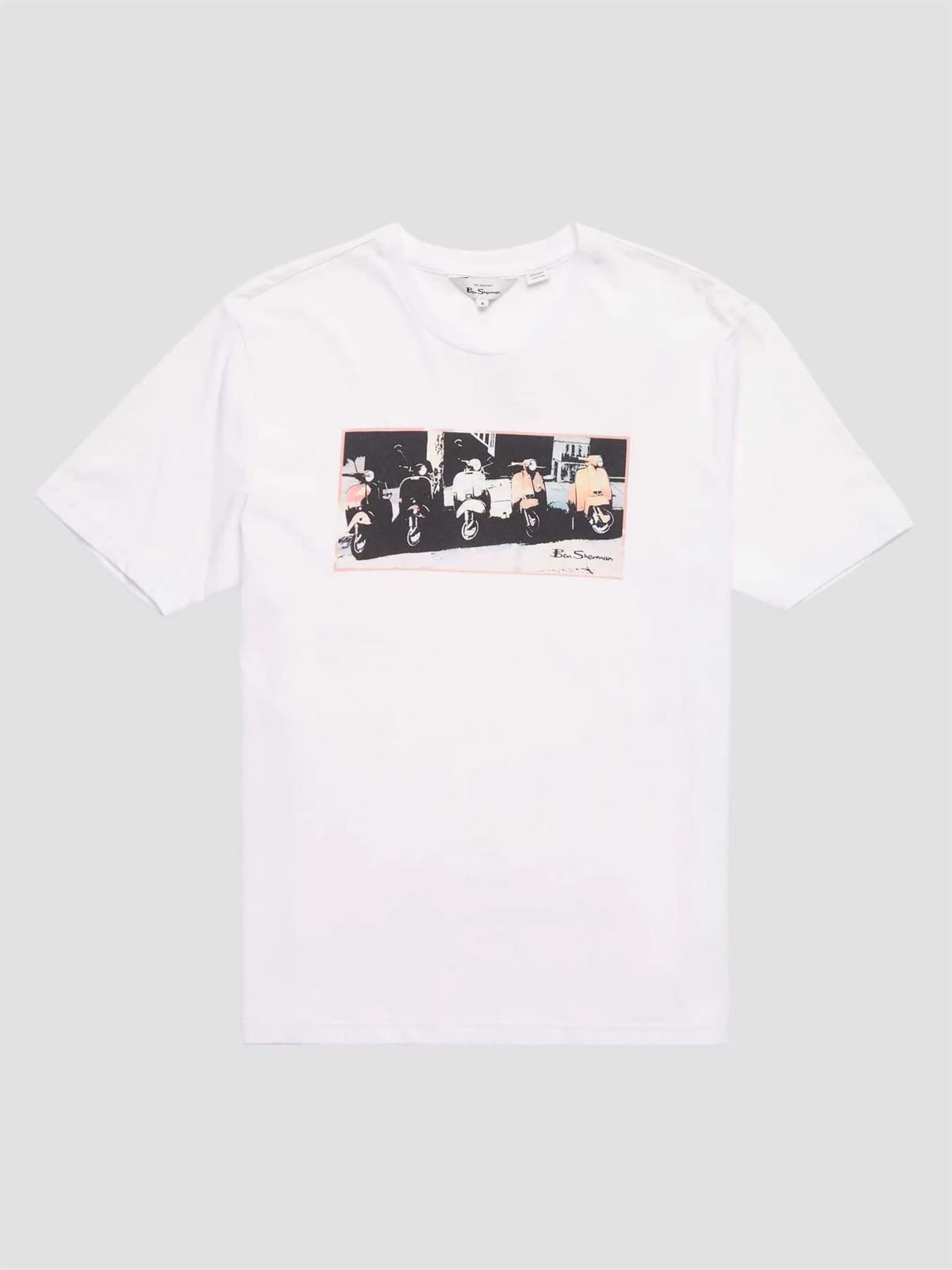 Camiseta Ben Sherman 0071385 010 Scooter Vibes Tee white - Imagen 3